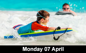 Image of Surf's Up! Join us and learn to surf these April school holidays.